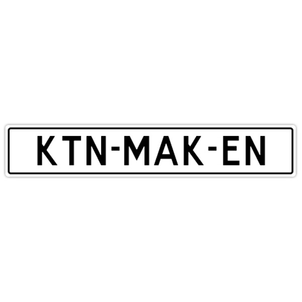 Witte kentekenplaat bedrukt